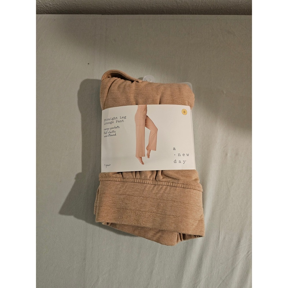 A New Day Womens Straight Leg Lounge Pant Russet Brown Cargo Pockets Size S
